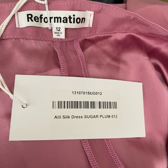 Reformation Alli Silk Dress in Sugar Plum Size 12 party cocktail occasion guest - Picture 4 of 14